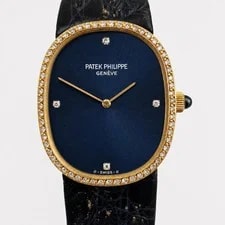 Patek Philippe Ellipse 18k Yellow Gold Blue Diamond Dial Manual Wind 3849 2