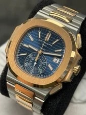Patek Philippe — Patek Philippe 5980/1AR Tiffany Stamped Nautilus Two Tone Box Papers — Watch — resale