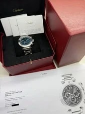 2024 Cartier Pasha Chronograph Blue Dial Auto Steel 41mm WSPA0039 W/ Box 2
