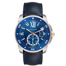 Cartier Calibre Diver Steel Rose Gold Blue Dial W2CA0008 2