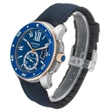 Cartier Calibre Diver Steel Rose Gold Blue Dial W2CA0008 4