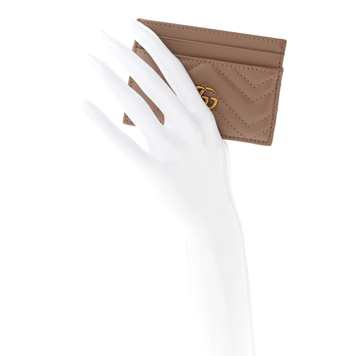 Matelasse GG Marmont Card Holder Porcelain 2
