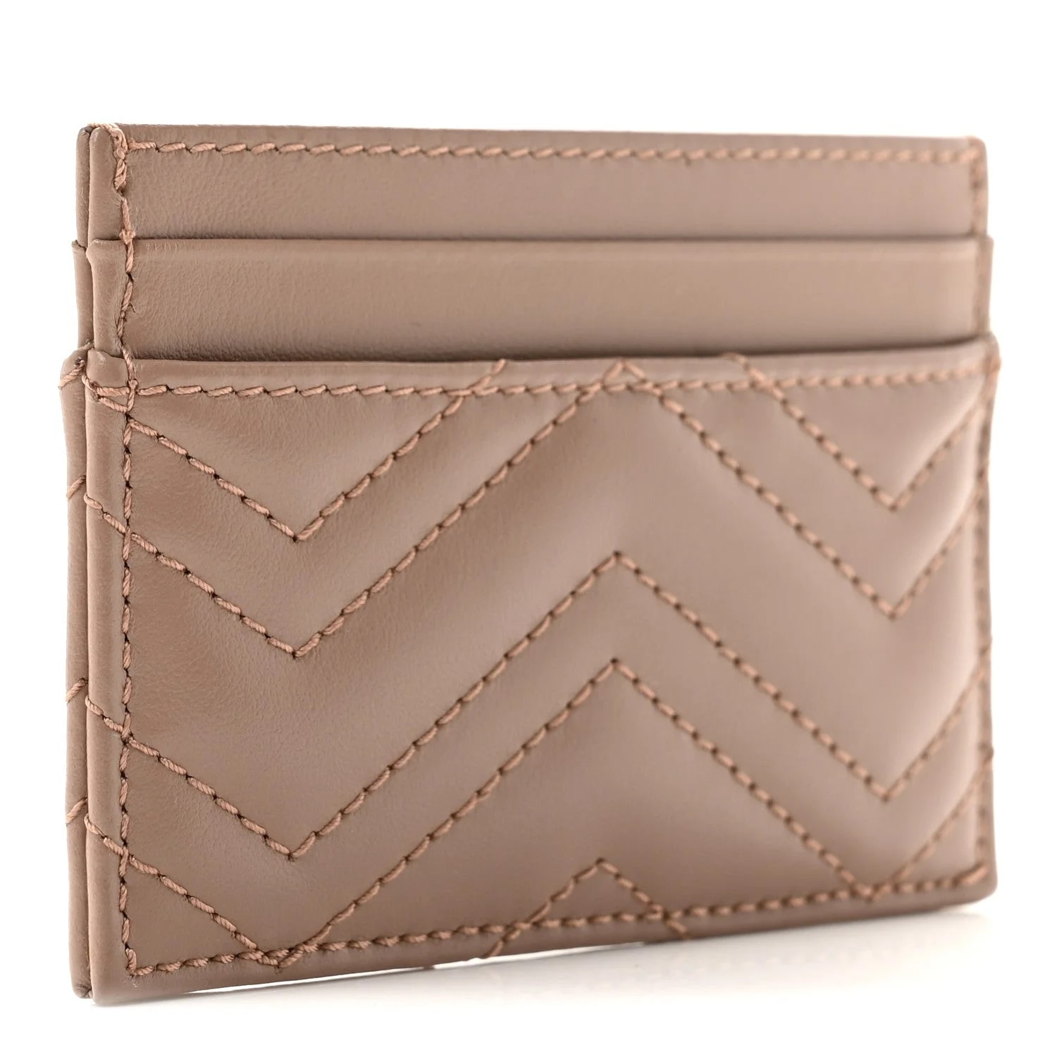 Matelasse GG Marmont Card Holder Porcelain 3