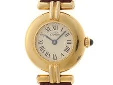 Cartier Must de Vermeil W15051A8 Gold Plated / Leather 24mm Quartz #DW2061