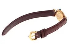 Cartier Must de Vermeil W15051A8 Gold Plated / Leather 24mm Quartz #DW2061 3