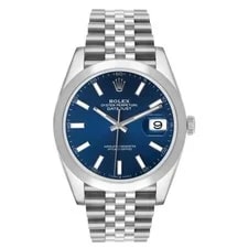 Rolex Datejust 41 Steel Blue Dial Smooth Bezel 126300 Unworn 2