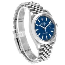 Rolex Datejust 41 Steel Blue Dial Smooth Bezel 126300 Unworn 3