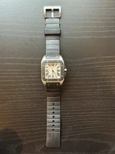 Cartier Santos 100 XL, W20121U2 2656, Black Rubber, Silver Dial, Only 3