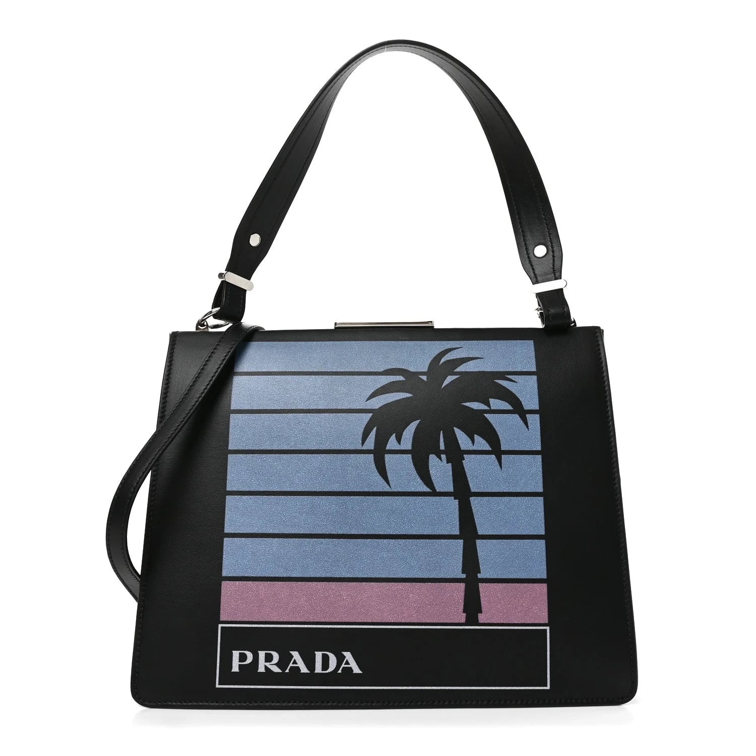 Prada — City Palm Tree Print Light Frame Mare — Handbag — resale