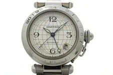 Cartier — Cartier Pasha C Meridian GMT W31029M7 Stainless Steel 35mm Silver Dial #DW694 — Watch — resale
