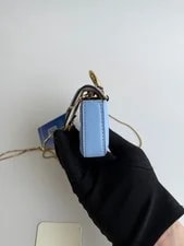 Auth Fendi Mini Baguette Embossed Chain Crossbody 2