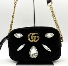 Gucci — Gucci GG Marmont Small Crystals Size:W:7.1×H: 4.7 In. — Handbag — resale