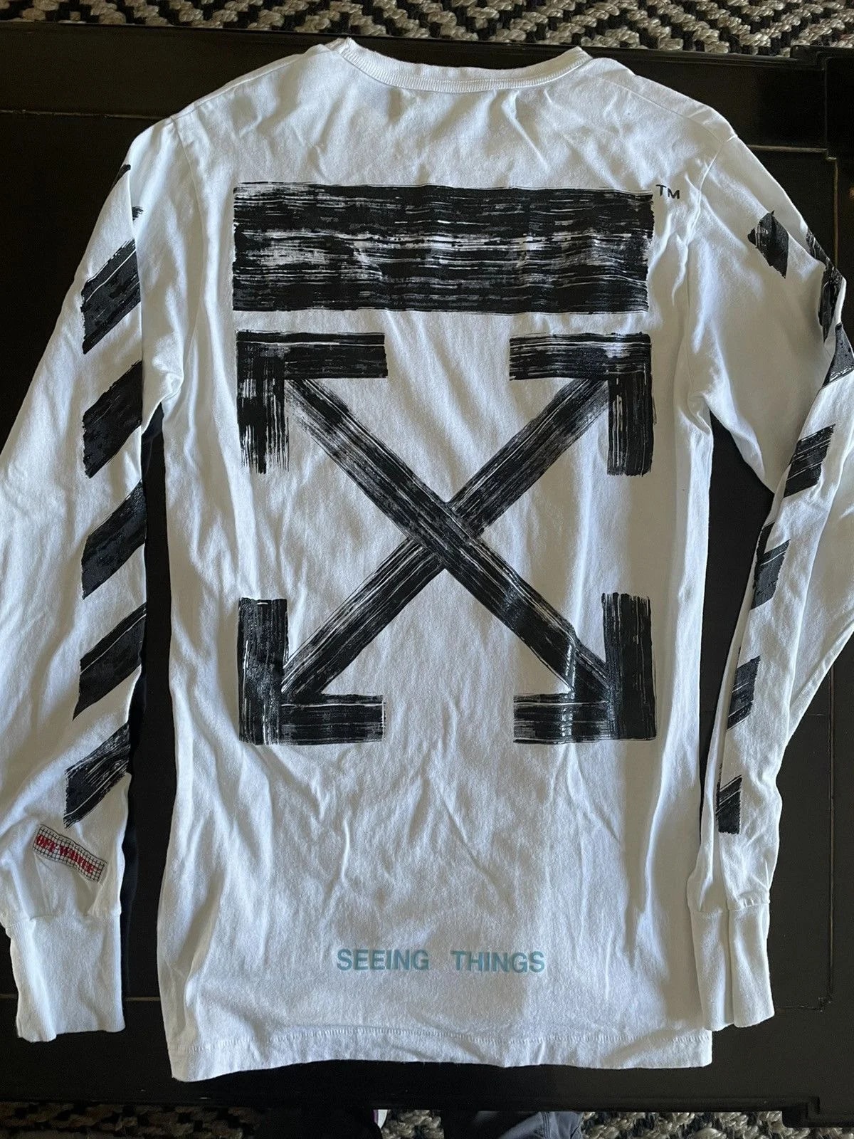 Off white diagonal brushed tee — streetwear — resale