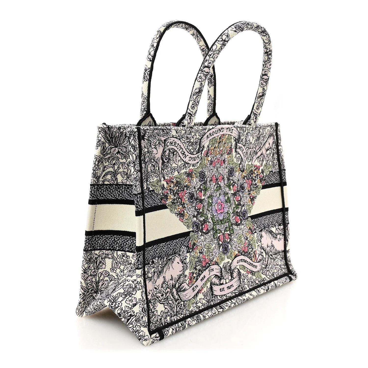 Embroidered Medium Around the World Book Tote 3