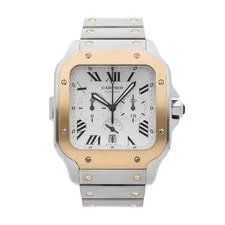Cartier — Cartier Santos de Chrono Yellow Gold Steel Auto 44 W2SA0008 — Watch — resale