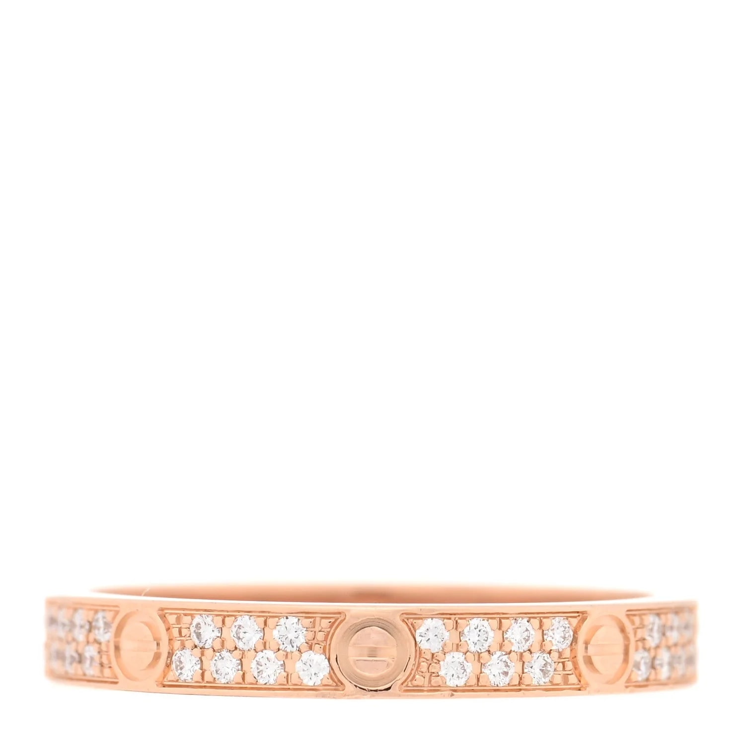 Cartier — 18K 2.6mm Love Paved Band 49/4.75 — Jewelry — resale