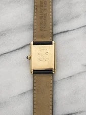 1970s Cartier Must Tank Vermeil Burgundy Spidered Dial Quartz 23mm 3