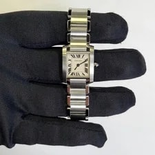 Cartier Tank Stainless Steel 20mm Ivory Dial Watch Ref# W51008Q3 2