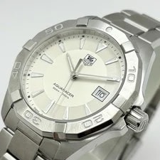 TAG Heuer Aquaracer Quartz 41mm SS White Dial From Japan 3