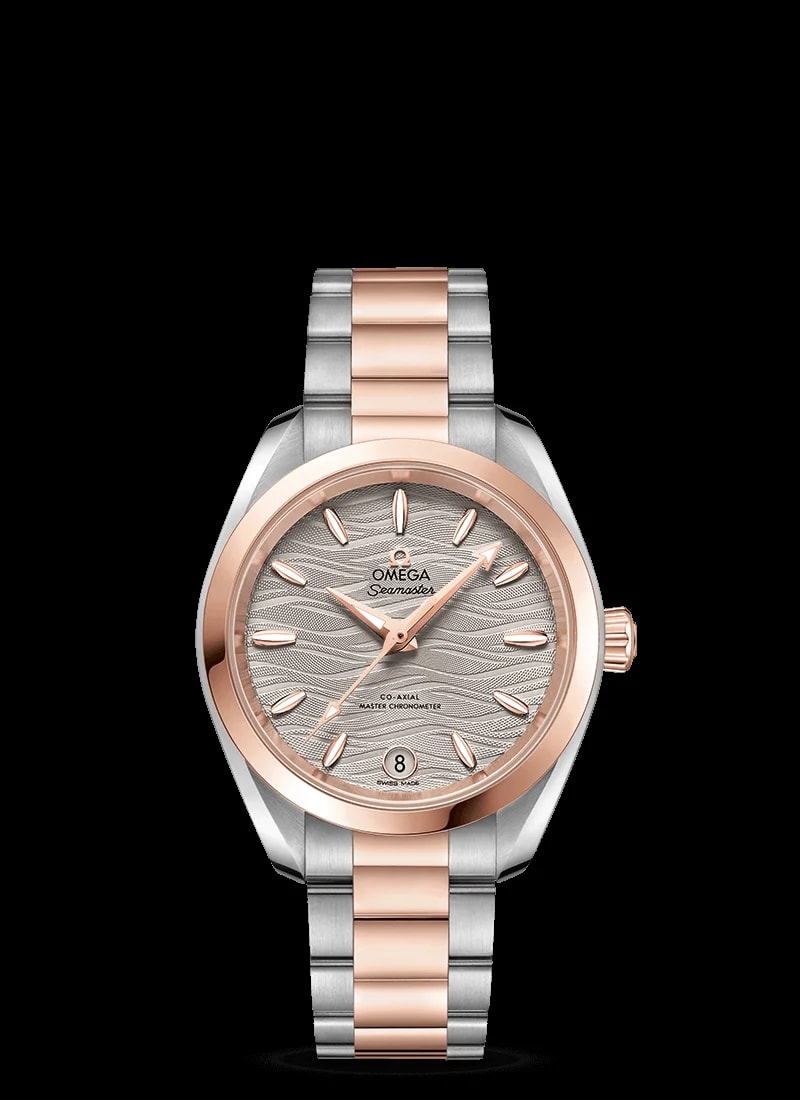 Worldofluxuryus — Omega Seamaster Aqua Terra Co-Axial Master Chronometer Stainless Steel & 18K Sedna™ Gold Lady's — Watch — resale