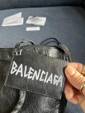 Balenciaga le City Small Cracked Aged Graffitied Handle Auth 2
