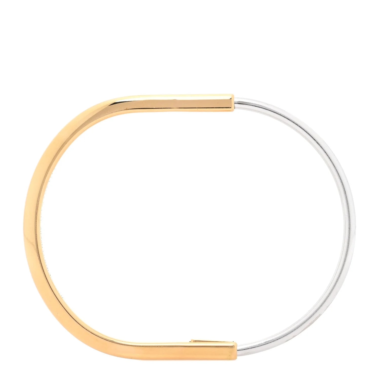18K White Gold Lock Narrow Bangle 4