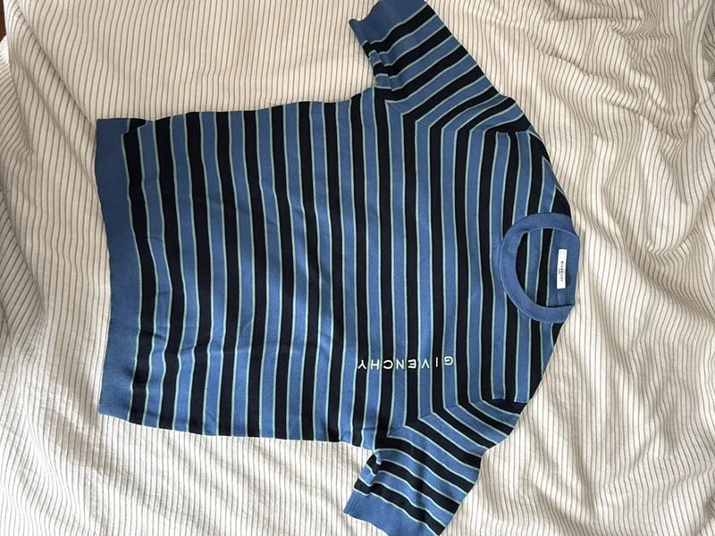 Givenchy — Givenchy Short Sleeve Striped Logo Sweater — streetwear — resale