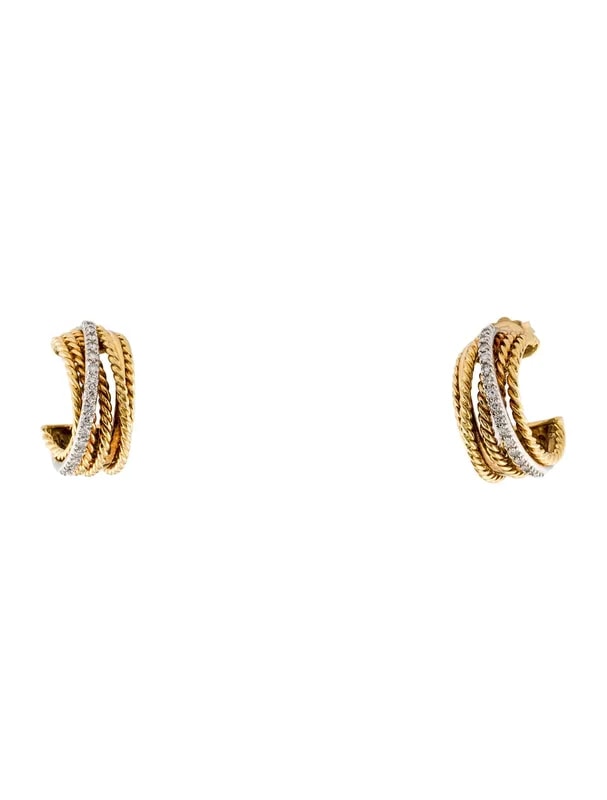 David Yurman — 18K Crossover Hoops — Jewelry — resale
