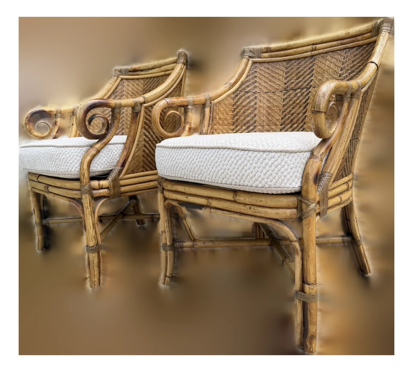 Henry Link — Late 20th Century Henry Link Saint Andrews Scroll Arm Club - A Pair — Furniture — resale