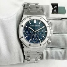 Audemars Piguet — Audemars Piguet Royal Oak Chrono 26240ST 41MM Blue Dial Steel Box Paper — Watch — resale