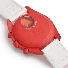 Omega Speedmaster Moonwatch Quartz Red Dial White Band From Japan 2