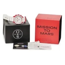 Omega Speedmaster Moonwatch Quartz Red Dial White Band From Japan 4