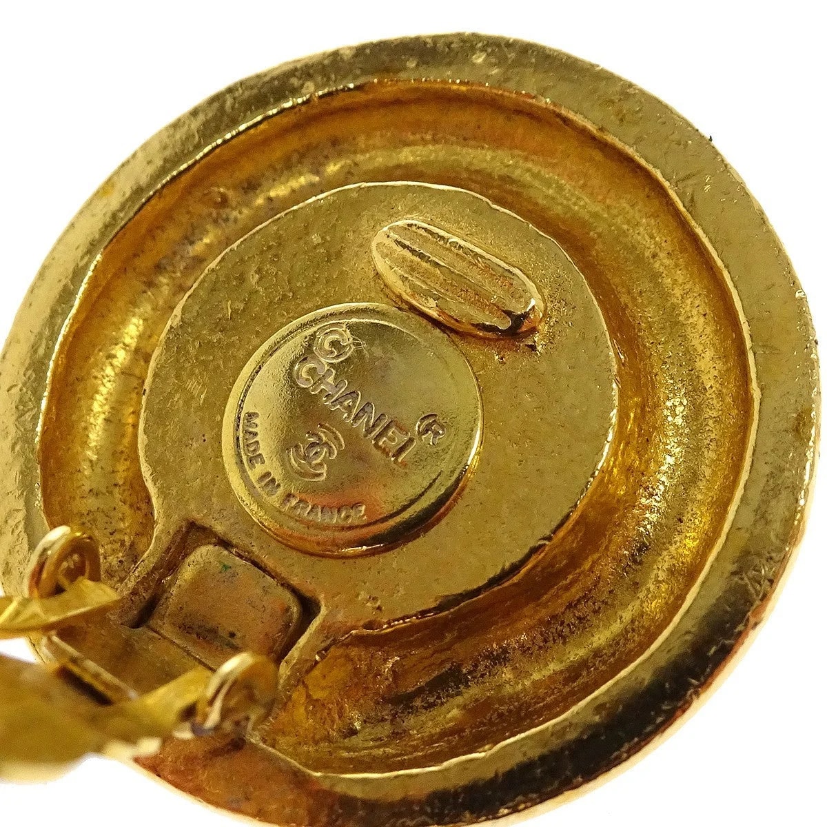 Chanel Cc Round Clip-On Metal With Faux Gold_Plated Jewelry 3