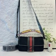 Fendi — Fendi Baguette Fabric Crossbody Chest Web Stripe Strap — Handbag — resale
