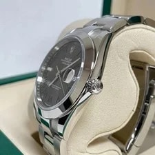 Rolex Datejust Automatic Date Gray/Green Roman Dial Smooth Bezel Box Papers 2