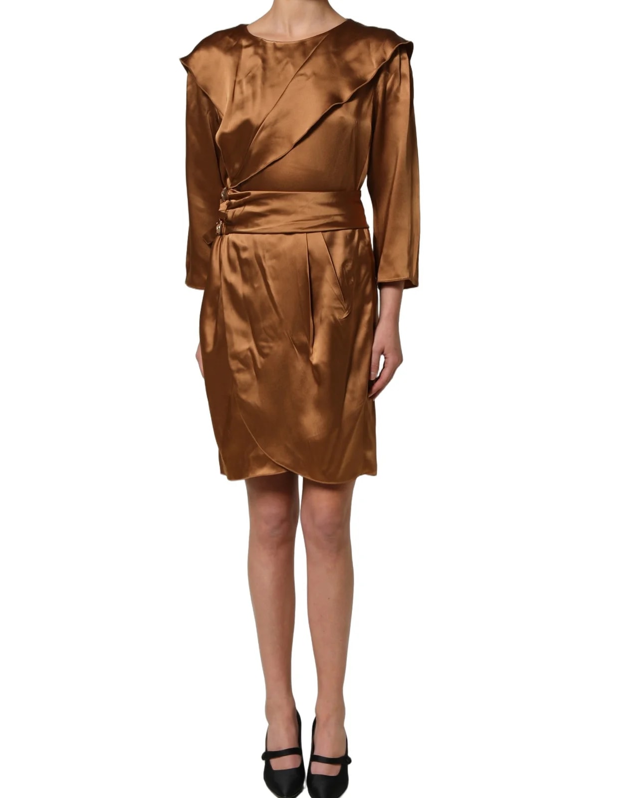 Emporio Armani — Emporio Armani Acetate Wrap Sheath Mini Belted Dress — Clothing — resale