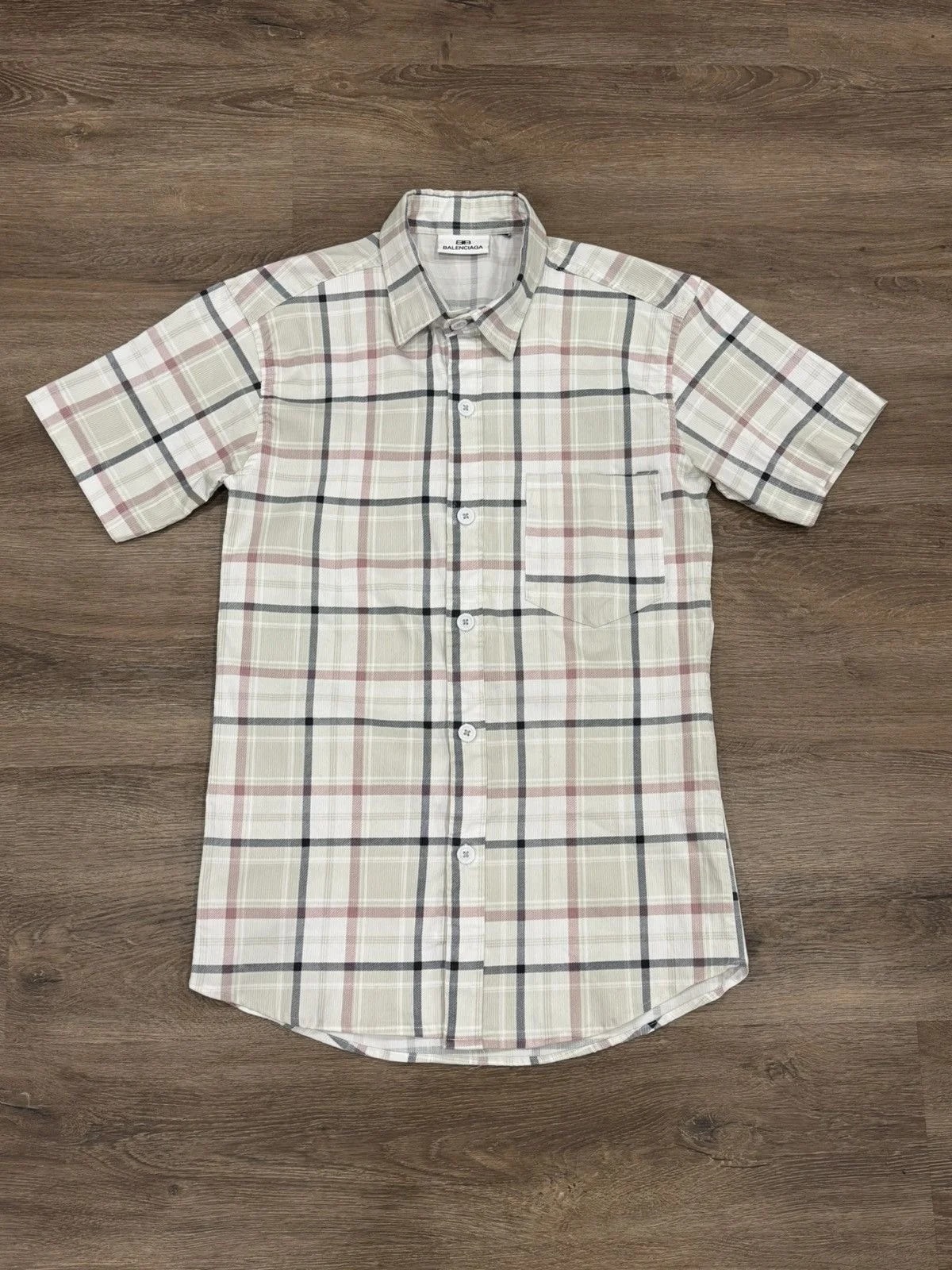 Balenciaga — Balenciaga Short Sleeve Plaid Button-Down Shirt — streetwear — resale
