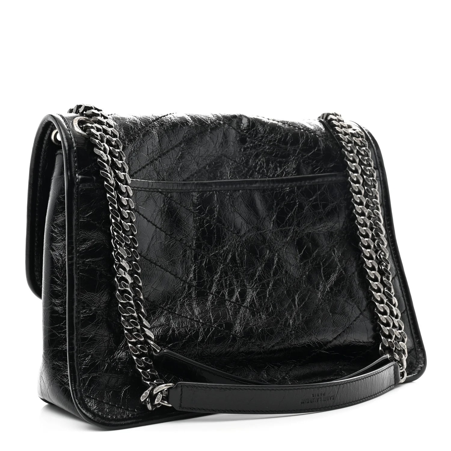 Crinkled Monogram Medium Niki Chain Satchel 3