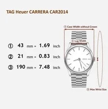 TAG Heuer Carrera CAR2014 Chronograph Black 43mm Automatic From Japan Z338 2