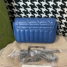 Auth Gucci GG Marmont Mini Quilt Chain Crossbody 2