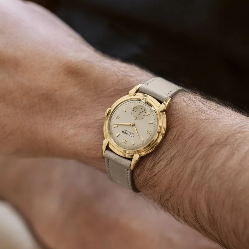 1950s Movado Automatic Dress in 18k Yellow Gold 2