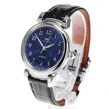 IWC Schaffhausen DA Vinci Automatic 36 IW458312 36mm SS Blue Dial Date #C535 2