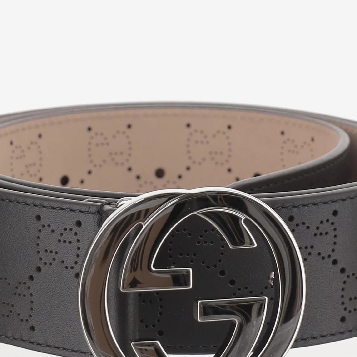 Gucci — Gucci Perforated GG Double G Buckle Belt — — Accessory — resale