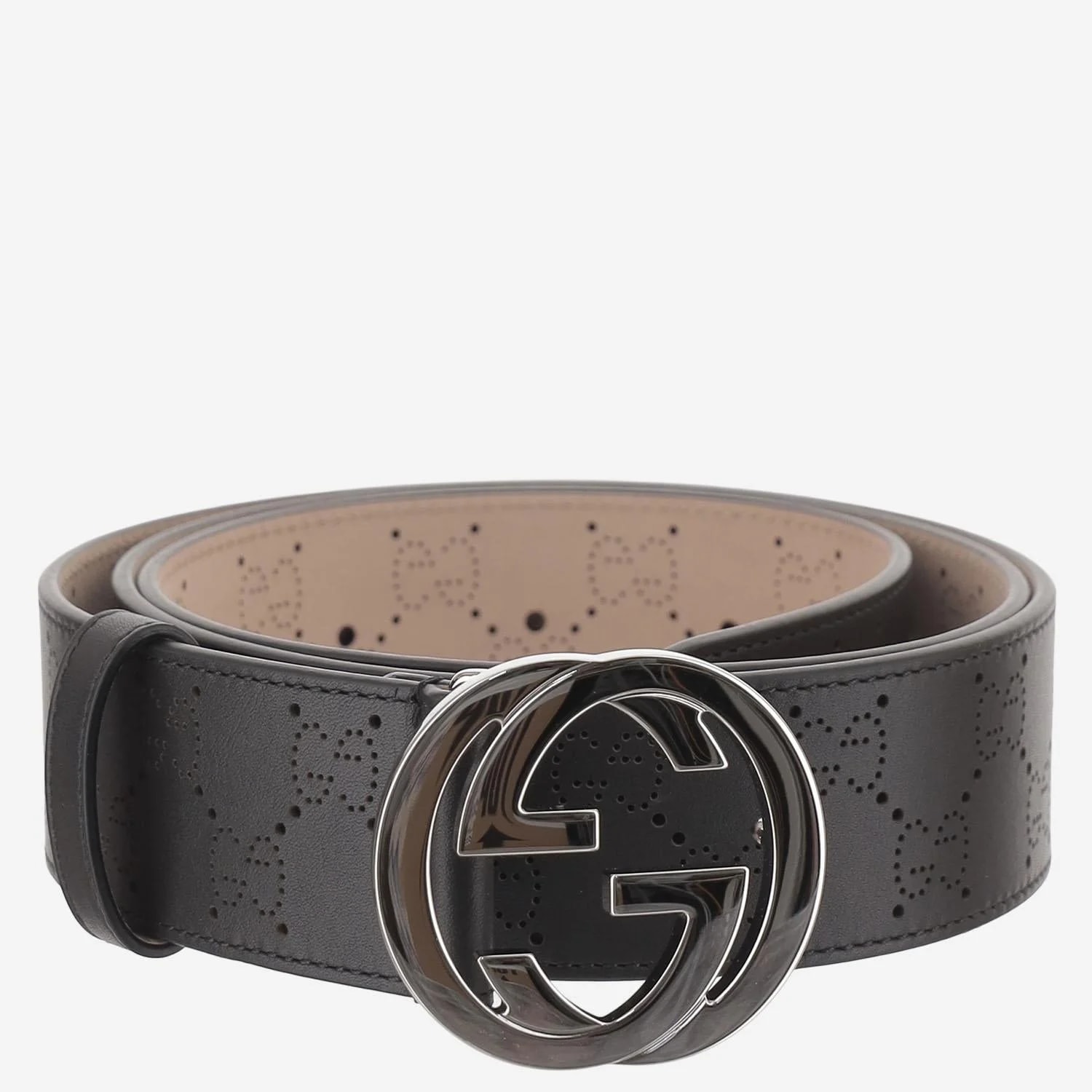 Gucci Perforated GG Double G Buckle Belt — 3