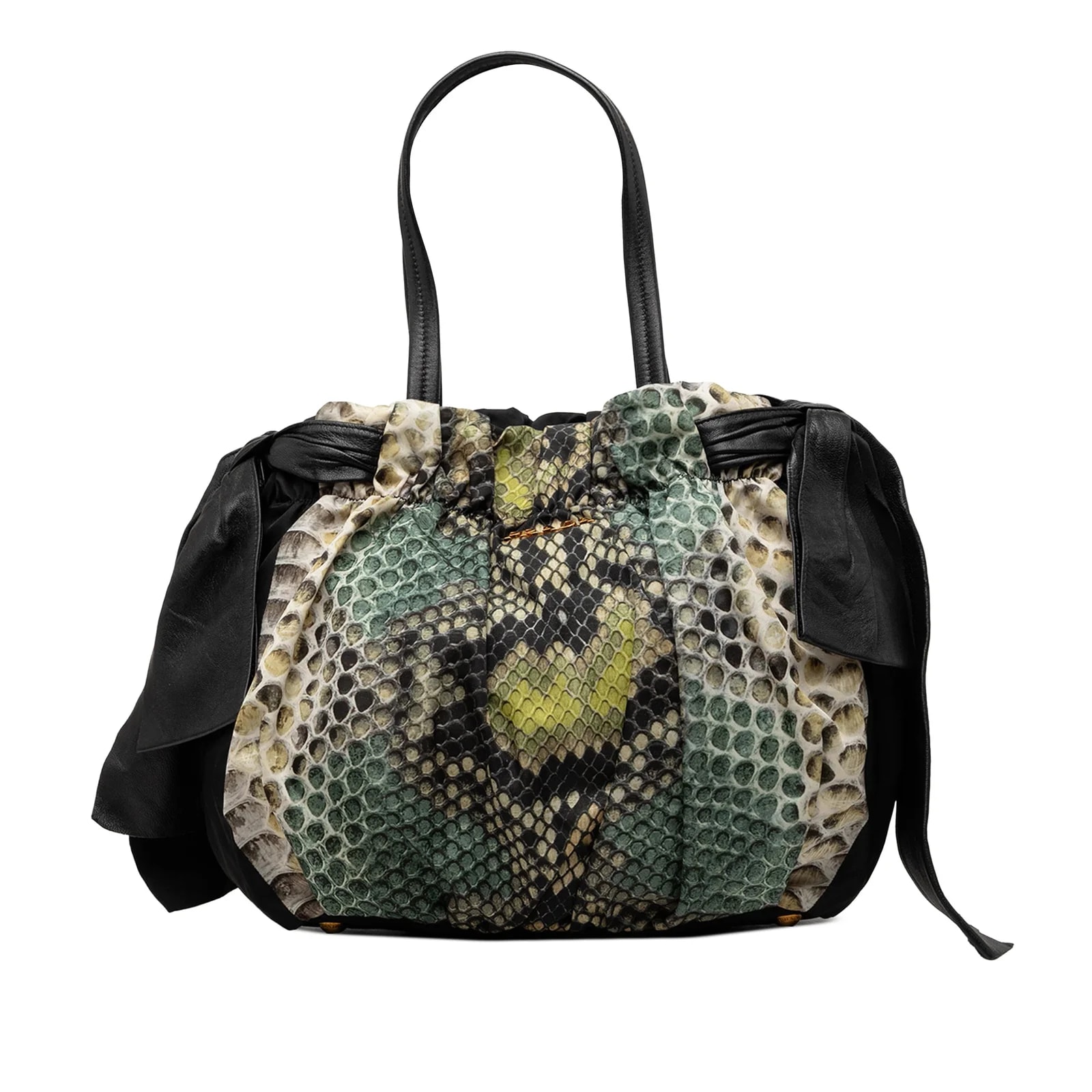 Prada — Print Bow Satchel — Handbag — resale