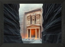 Petra Jordan Treasury Carved Framed Wall Art Poster Print Picture 2