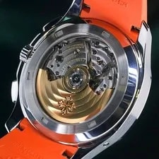 Patek Philippe Aquanaut Black Dial Orange Rubber Strap Full SET 5968A-001 3