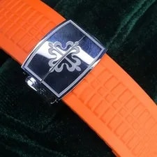 Patek Philippe Aquanaut Black Dial Orange Rubber Strap Full SET 5968A-001 4