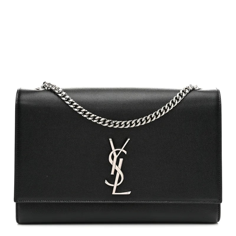 Saint Laurent — Grain de Poudre Large Classic Monogram Kate Satchel — Handbag — resale