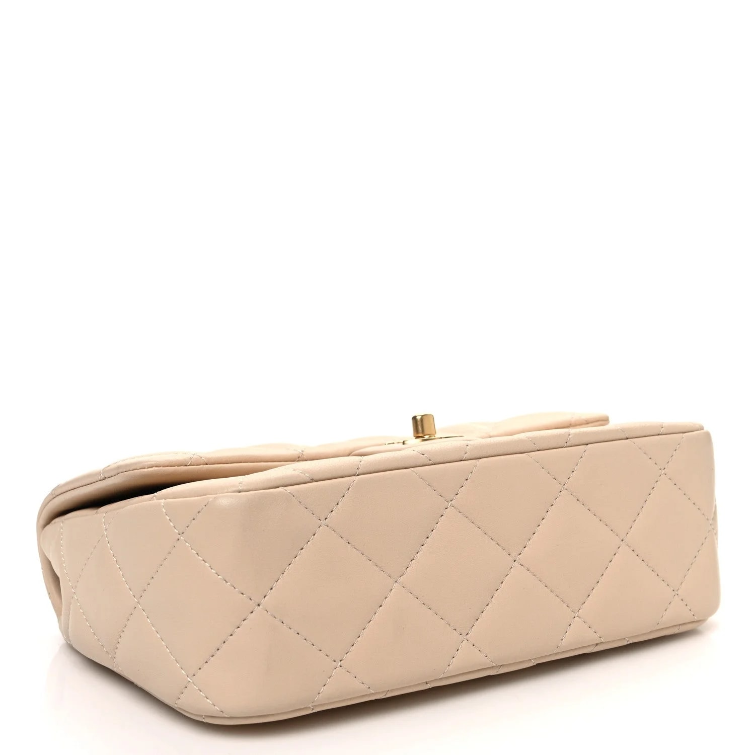 Quilted Metal Enamel Chain Top Handle Square Flap 4